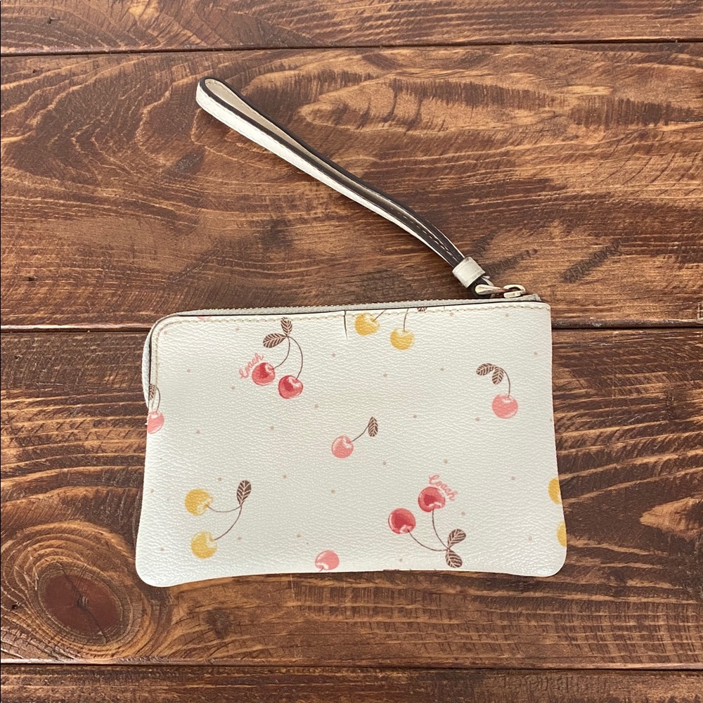Coach Cherry Leather Wallet Wristlet - Picture 7 of 15